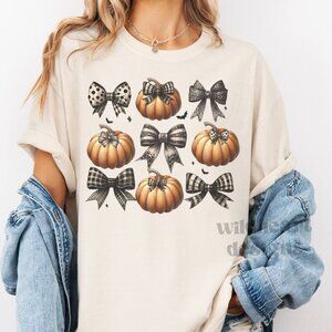 Coquette Pumpkin Halloween Shirt, Thanksgiving Shirt, Fall Shirt - Heather Dust